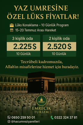 yakın mesafeli lüks 5* otel  10 günlük umre turu resmi
